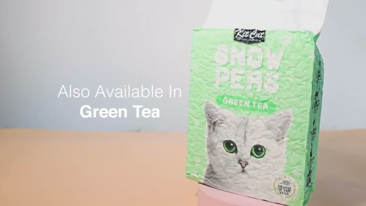 Kit Cat Snow Peas flushable & antibacterial clumping cat litter YouTube