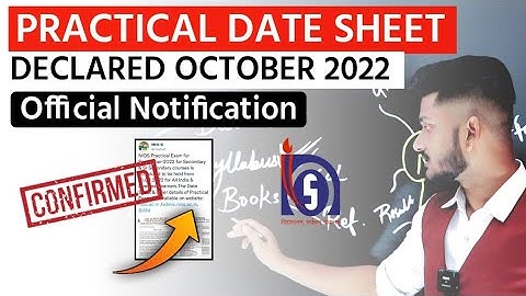 Nios Official Notice October Practical Exam 2022 Date Sheet Declared|Nios Solved Practical 12th/10th