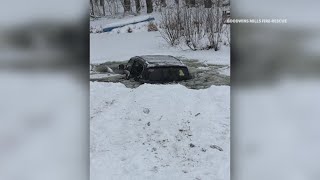 Family escapes after vehicle goes into pond in Lyman