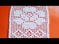 Trilho de mesa de crochê parte 1 com rosa e ponto aranha