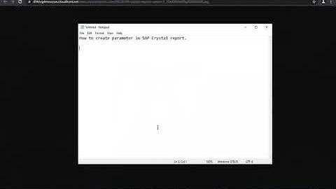 How to create parameter in SAP Crystal report