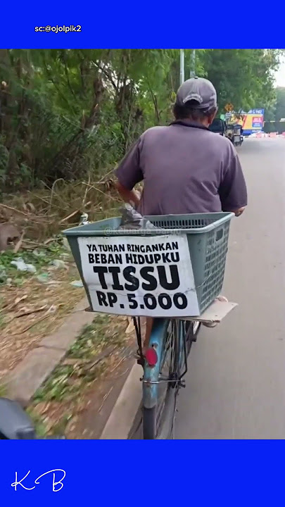 the moment when the grandfather pedals his bicycle every day to sell