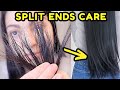 How I TREAT SPLIT ENDS during winter time! *retain hair length*