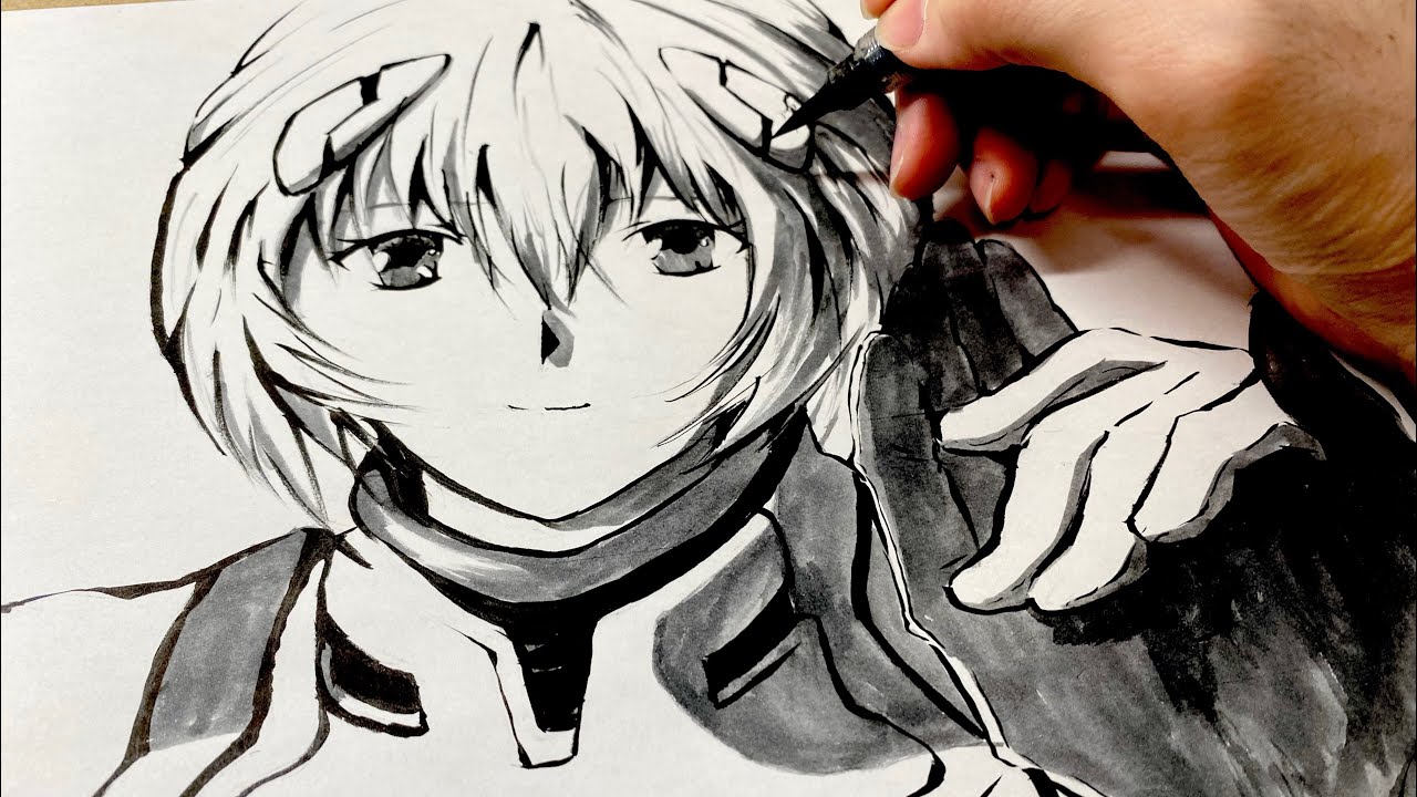 ナルト Naruto 波風ミナト筆ペンで描いてみた 墨絵 筆絵 アナログイラスト Drawing Minato Namikaze From Anime Naruto Youtube