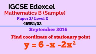IGCSE Edexcel Mathematics B (Model Question 3) from 2016 4MB1/02 Level 2 Paper 2
