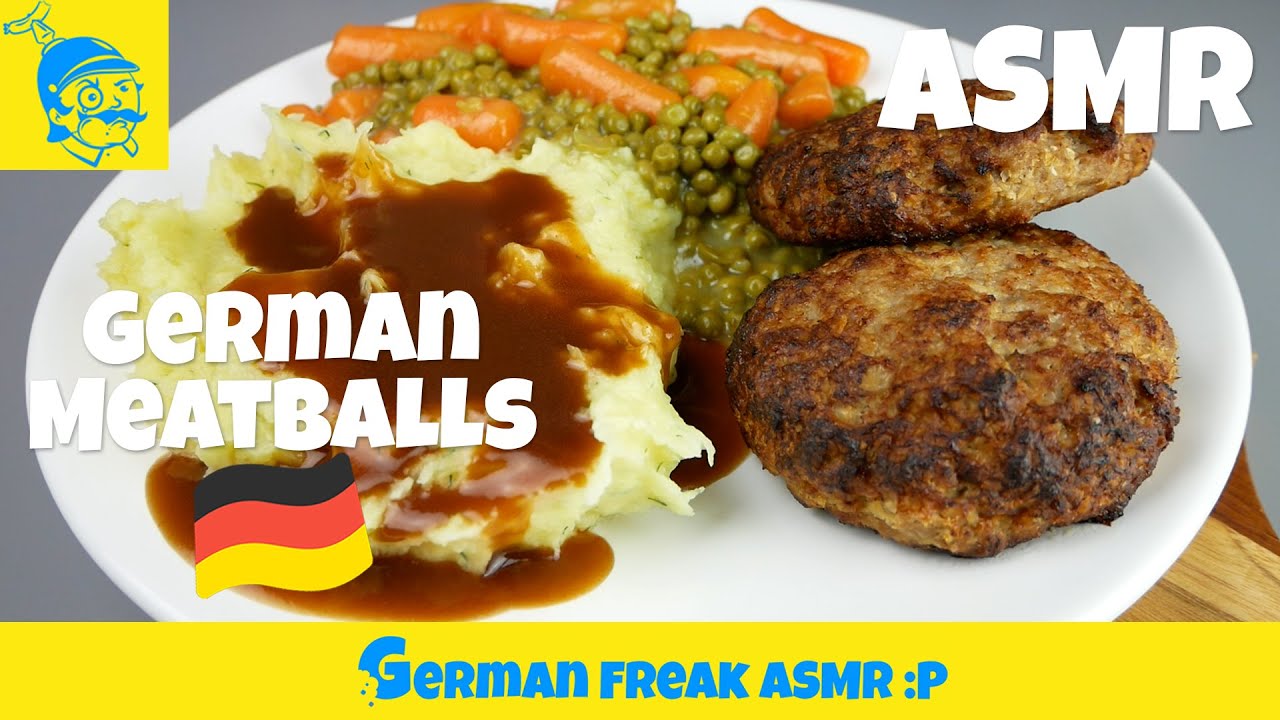 ASMR eating no talking German meatballs "Frikadelle / Bulette"!😋🇩🇪