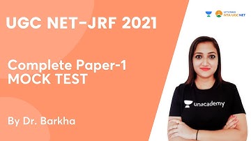 Complete Paper-1 MOCK TEST  | Last Countdown | UGC NET-JRF 2021 | Dr. Barkha