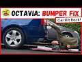 Skoda Octavia Mk2: Bumper Repair & Dented Exhaust (Car Hit Rock)