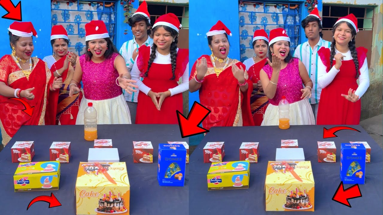 Bottle Flip Challenge With Our Cute Family Members & Get Merry Christmas Gift 😍