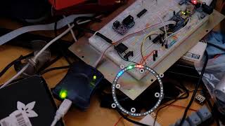 ATXmega32E5 ring LED clock, first look