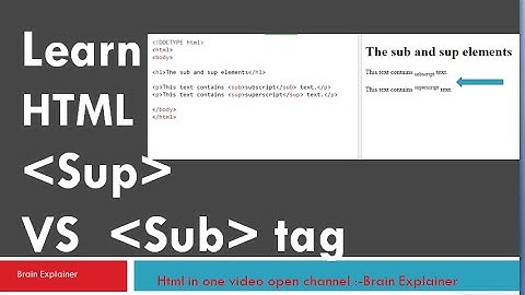 HTML tags : Sub (subscript) tag, sup (superscript) tag Hindi/Urdu
