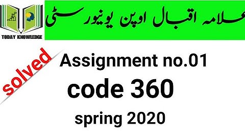 aiou solved assignment spring 2020 | code 360 Assignment no.01