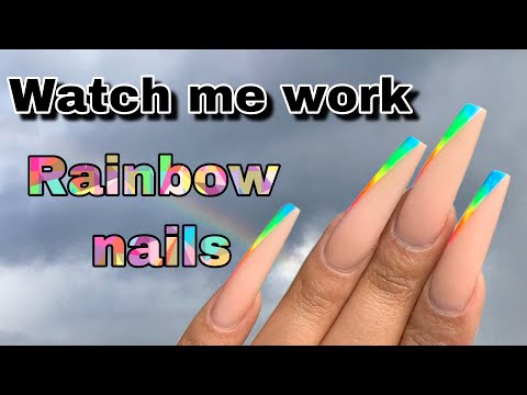 Simple Rainbow Nail Art Tutorial | How To Create | Nail Tech Life