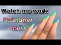 Simple Rainbow Nail Art Tutorial | How To Create | Nail Tech Life