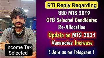RTI Reply Regarding MTS 2021 Updated Vacancies & MTS 2019 OFB Candidates Re-Allocation