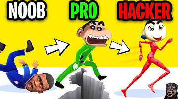 SHINCHAN PLAY FAIL RUN AND CAN NOT ABLE TO WALK🤣 | NOOB VS PRO VS HACKER CHALLENGE IN FAIL RUN