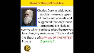 DARWIN'S THEORY OF EVOLUTION #shorts #info #EDUCATION