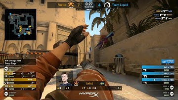 Liquid Twistzz insane deagle ACE vs Fnatic [Map1/MIrage] - Group B UB Round 3 -IEM Chicago 2018