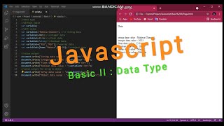 JS Basic II : Data Type,With Visual Studio Code