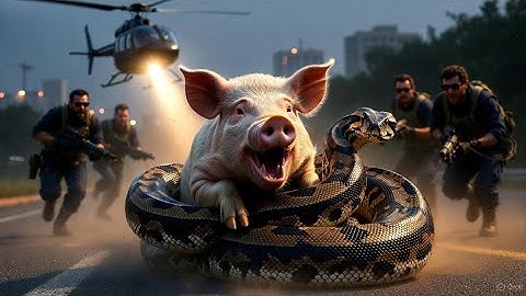 White Pig vs Giant Python | Full Rescue Mission | Hyper Realistic Animal Attack!