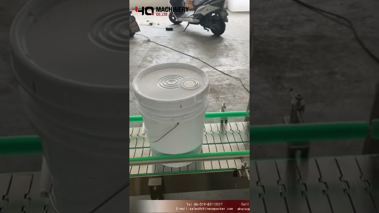 high efficiency plastic lid closing machine|YQ machinery 1-7 gallon pail lidder Australia customer