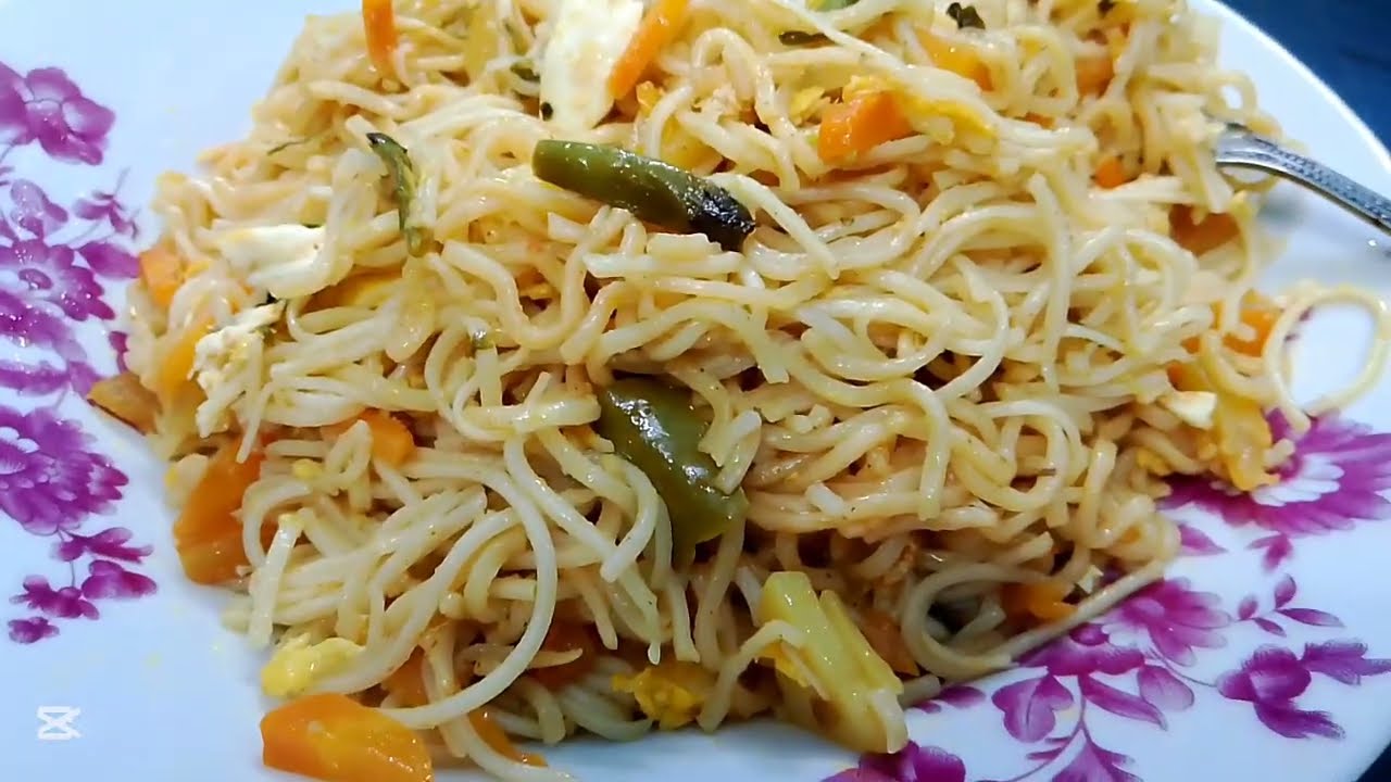 [Chinese style noodles ranna recipe ] YouTube audio library copyright free music ]🌿🌶🧅🥚🥬🥙🍅❤️