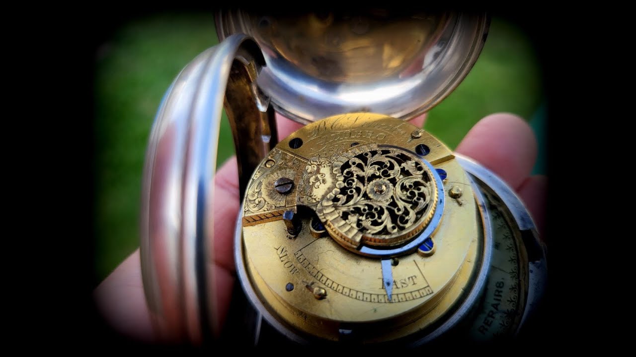 Spindeltaschenuhr B.C.Lincoln Aldbro um 1860 Uhrwerk Spindeluhrwerk Vintage