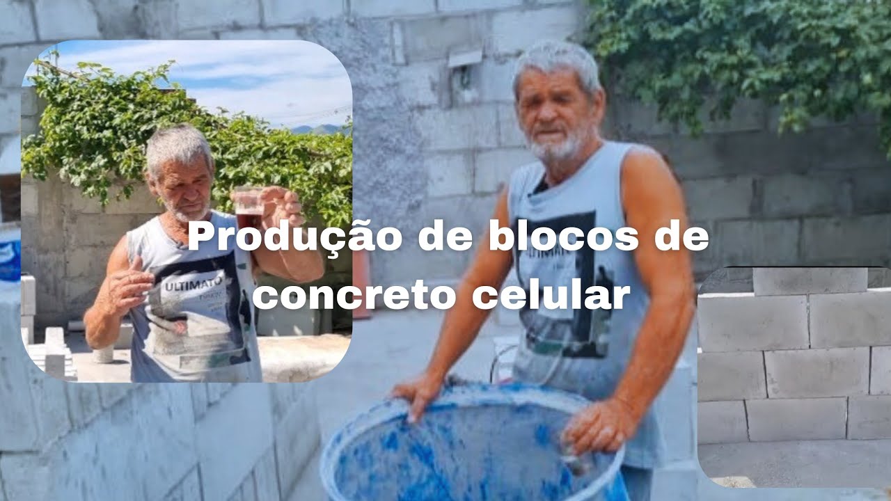 Produzindo blocos com o novo aditivo.