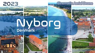 Nyborg From Above - 4K Aerial Drone - Nyborg Castle - Nyborg Church - 2023 Denmark