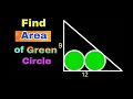 Can you find the area of the green circles in this geometry puzzle?