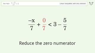 Solving Linear Inequalities: (x-5)/(-7) is Smaller Than 3