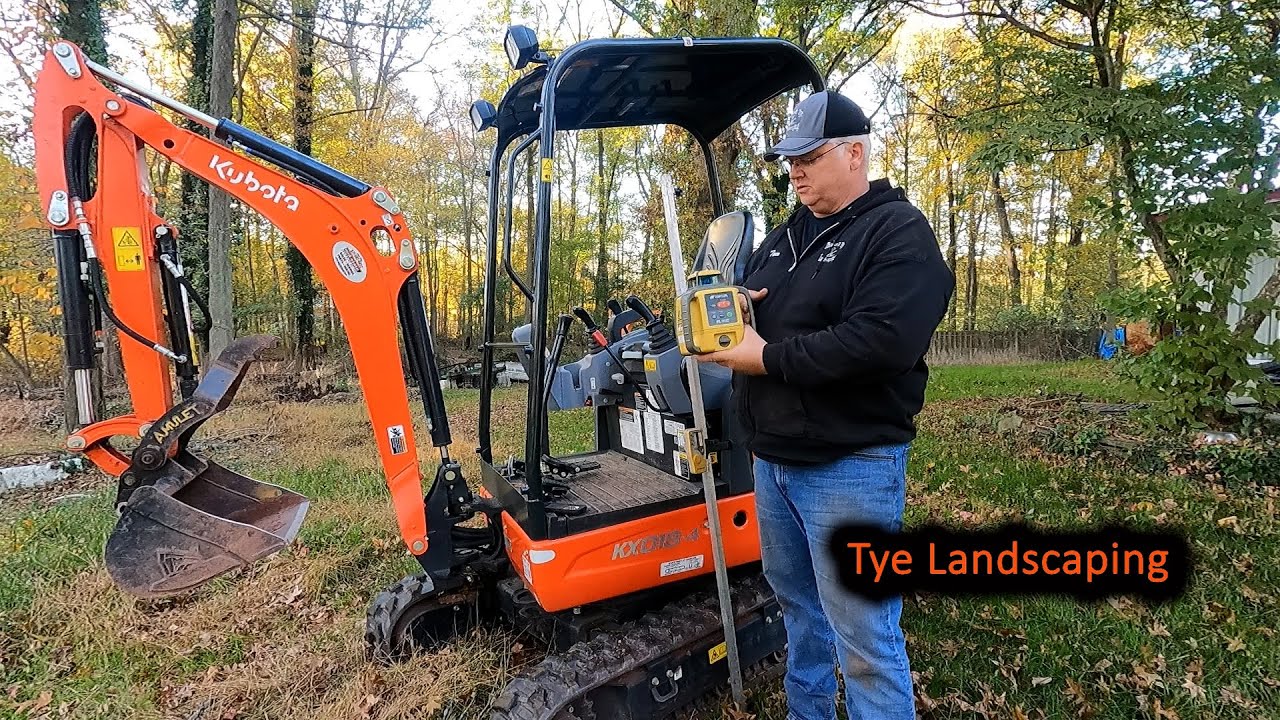 How We Setup And Use Our Topcon Slope Laser Level For Yard Drainage Work.