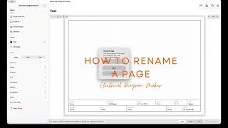 Electrical Diagram Maker - How to rename page in project