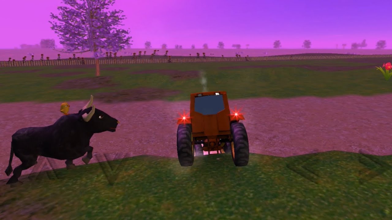 Бык и цыпленок замерзают и не могут погнаться за трактором 🚜