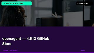 ⭐ openagent — 4,612 GitHub Stars