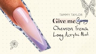 Tammy Taylor How To Give Me Spring Chevron French Long Acrylic Nail