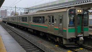 【4K】奥羽本線山形駅・701系普通新庄行き到着　2021-12-25