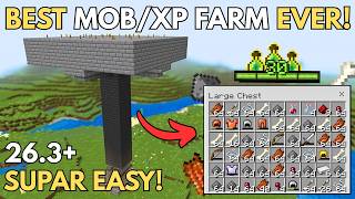 🤯 I Built The EASIEST MOB/XP FARM In Minecraft BEDROCK/PE! Works on All Devices 🏗️