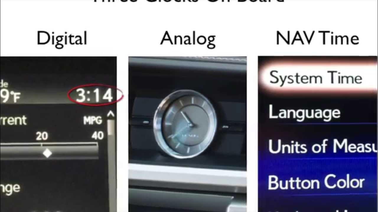 Lexus w/ Unlinked Digital Clocks in the MID (2016 2018 ES & RC