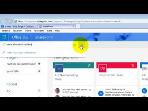 SharePoint site's opzoeken in Office365