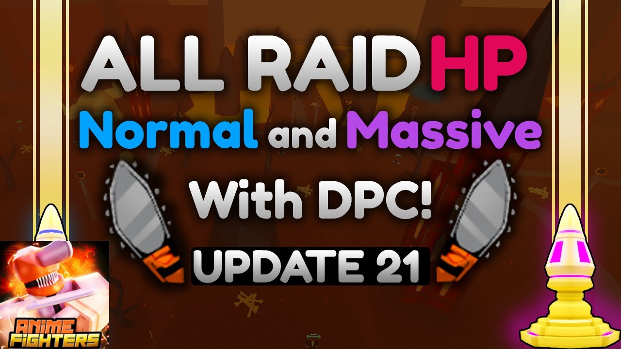 ALL NORMAL and MASSIVE RAID BOSS HP Anime Fighters Simulator Update 21