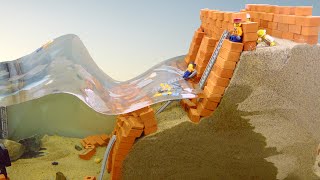 CATASTROPHE DE MODÈLE DE CHÂTEAU - EXPÉRIENCE DE RUPTURE DE BARRAGE LEGO screenshot 5