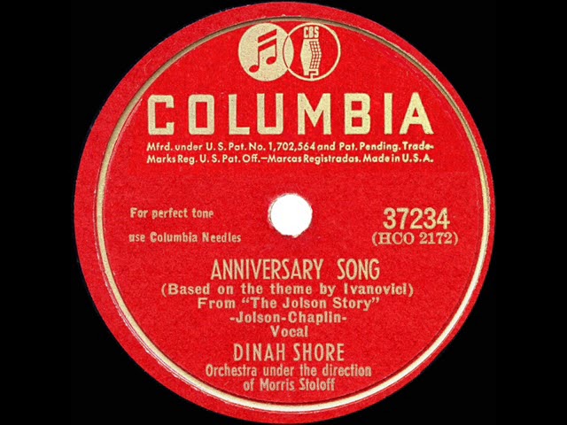 1947 HITS ARCHIVE: Anniversary Song - Dinah Shore (a #1 record