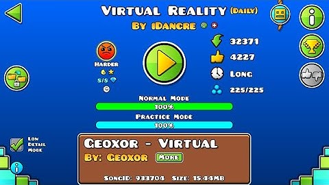 Virtual Reality 100% (Harder) by IDancre [1 coins] | Daily Level |Geometry Dash
