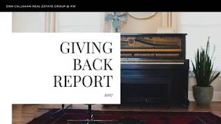 Giving Back | The Don Callahan Real Estate Group | Keller Williams Realty | Savannah, Georgia
