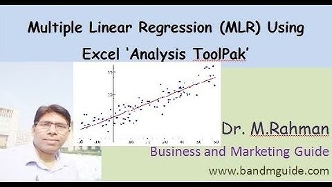 Multiple Linear Regression using Excel 