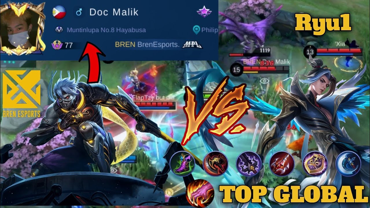 Top 1 Global Ryu1 Napa Laban Kay Bren Sports Malik  Dalawang malupit | Top 1 Global Ling MLBB