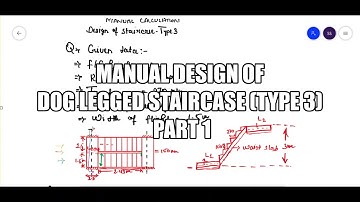 Manual design of staircase -Type 3 (part-1)  #design #2021