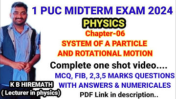 1 puc  physics system of a particle and rotational motion important questions midterm examination