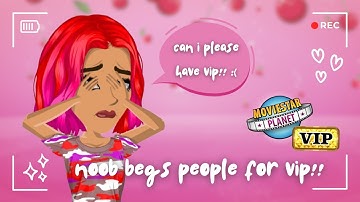 noob begs people for vip!! *social experiment* 😢 ~ moviestarplanet